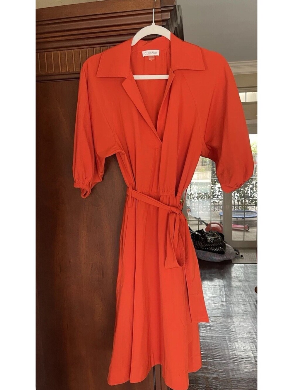 Calvin Klein Orange Size 4 Balloon Short Sleeve Dress - Picture 2 of 6